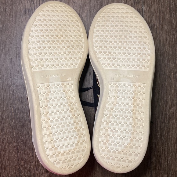 Isabel Marant Black PlumTaupe Lace Up Canvas Fashion Sneakers Size 38 - Picture 10 of 12